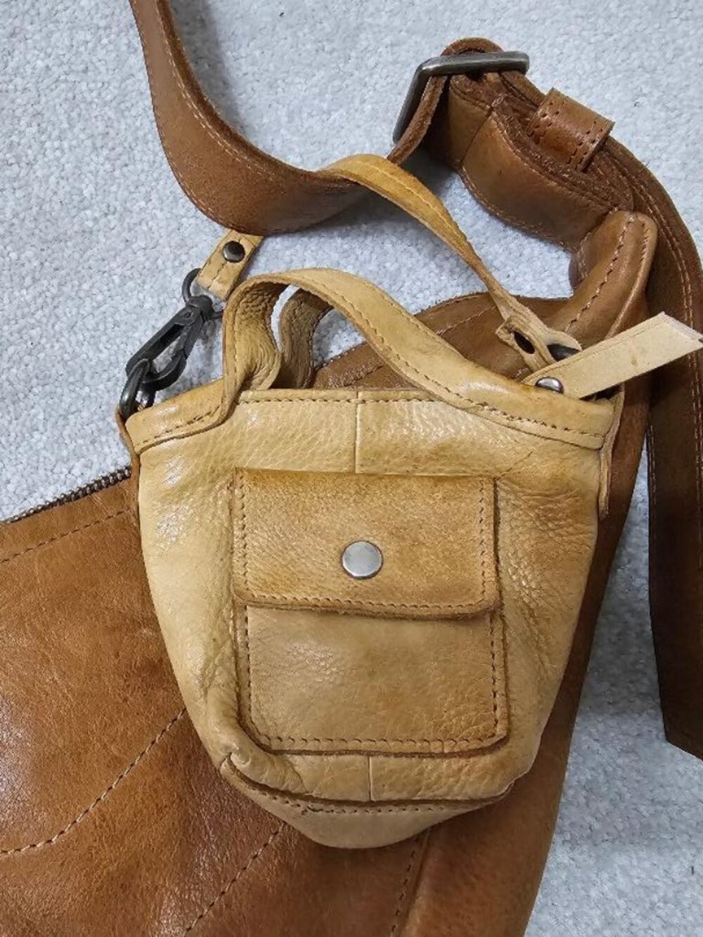 Latico Leather mini Bianca Purse/Bag Charm Camel color - Picture 3 of 5